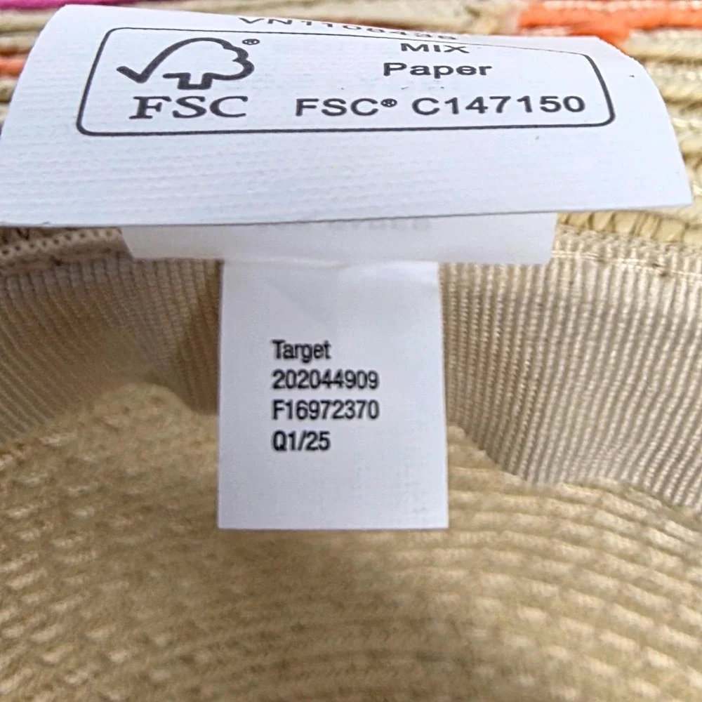 Target Straw Sun Hat Kids OS Tan Rainbow Stripe Fruit Bead Floppy Beach Boho